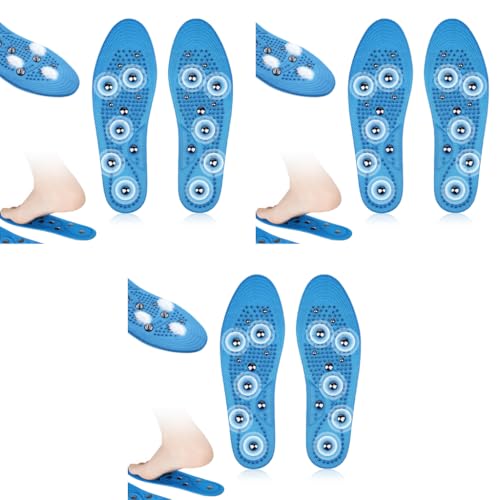 HANNEA® 1 Pair Acupressure Shoe Sole Breathable Magnet Nubs Massager Insoles for Men Women Stimulate Blood Circulation Relieve Tension Tools Kit M EU 41-46 3 PCS HANNEA® 1 Pair Acupressure Shoe Sole Breathable Magnet Nubs Massager Insoles for Men Women Stimulate Blood Circulation Relieve Tension Tools Kit M EU 41-46 3 PCS